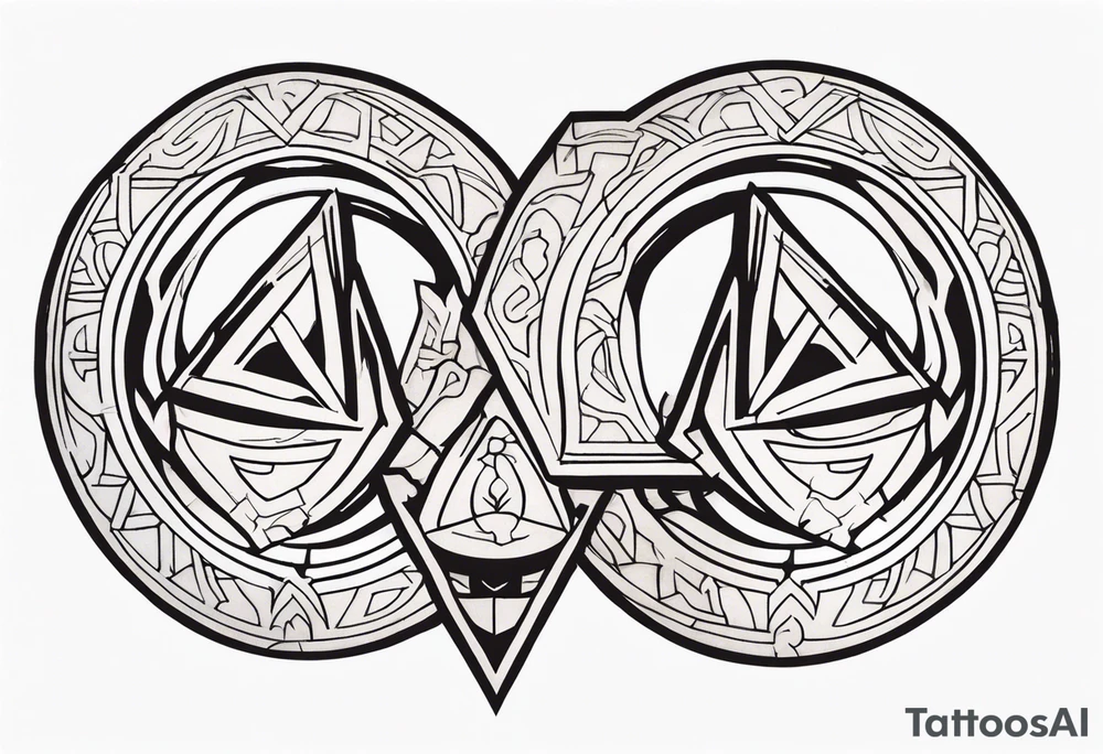 Ancient spartan in a trinity symbol tattoo idea