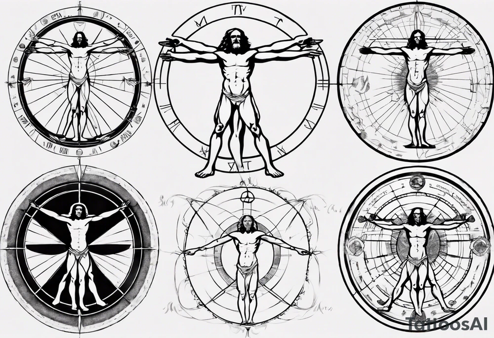 Vitruvian man tattoo idea