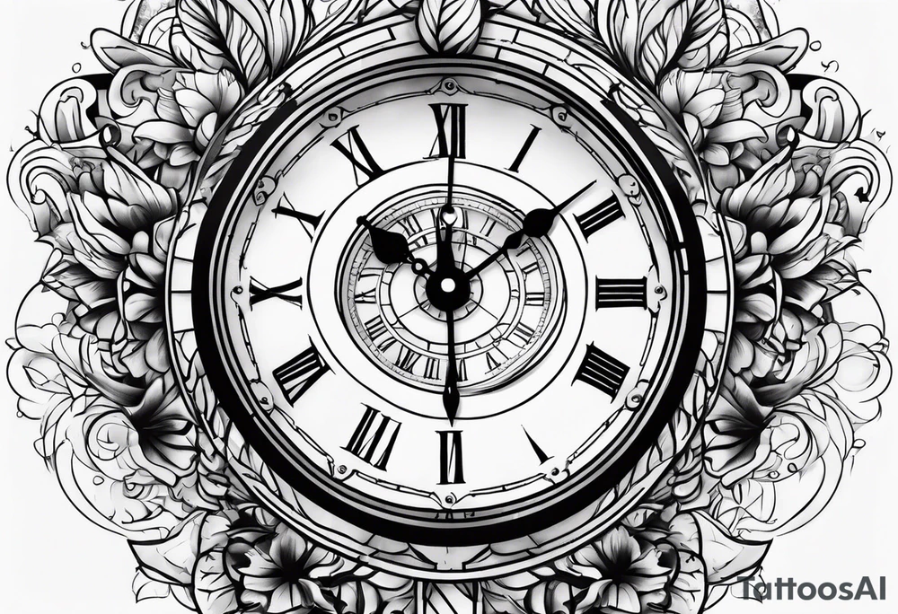 Time clock tattoo idea