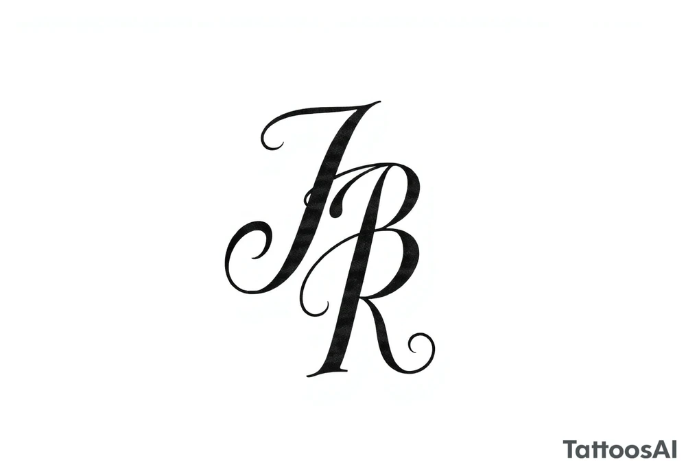 Letters J and R intertwined tattoo idea