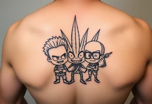Cartoon characters high off weed tattoo idea