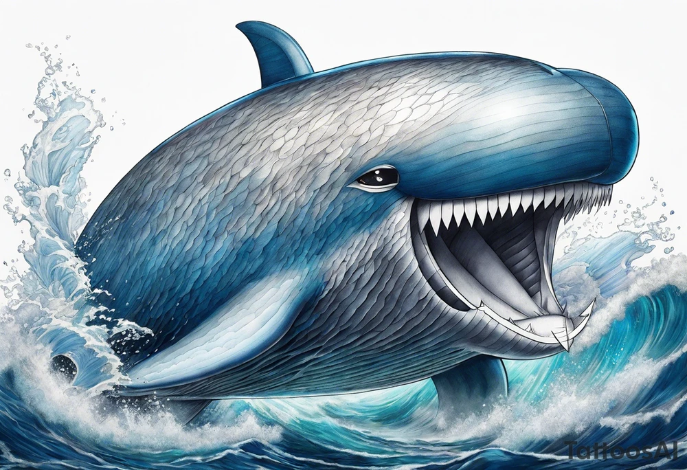 Wailord Pokemon in the ocean. tattoo idea