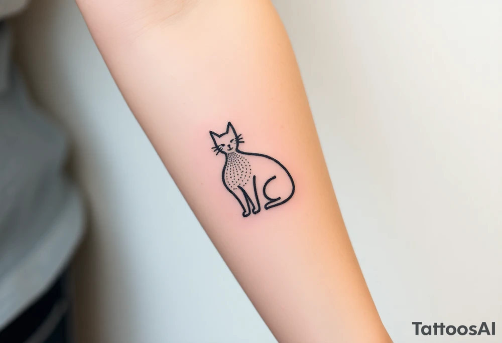 Artemis symbolism including cat and mugwort tattoo idea