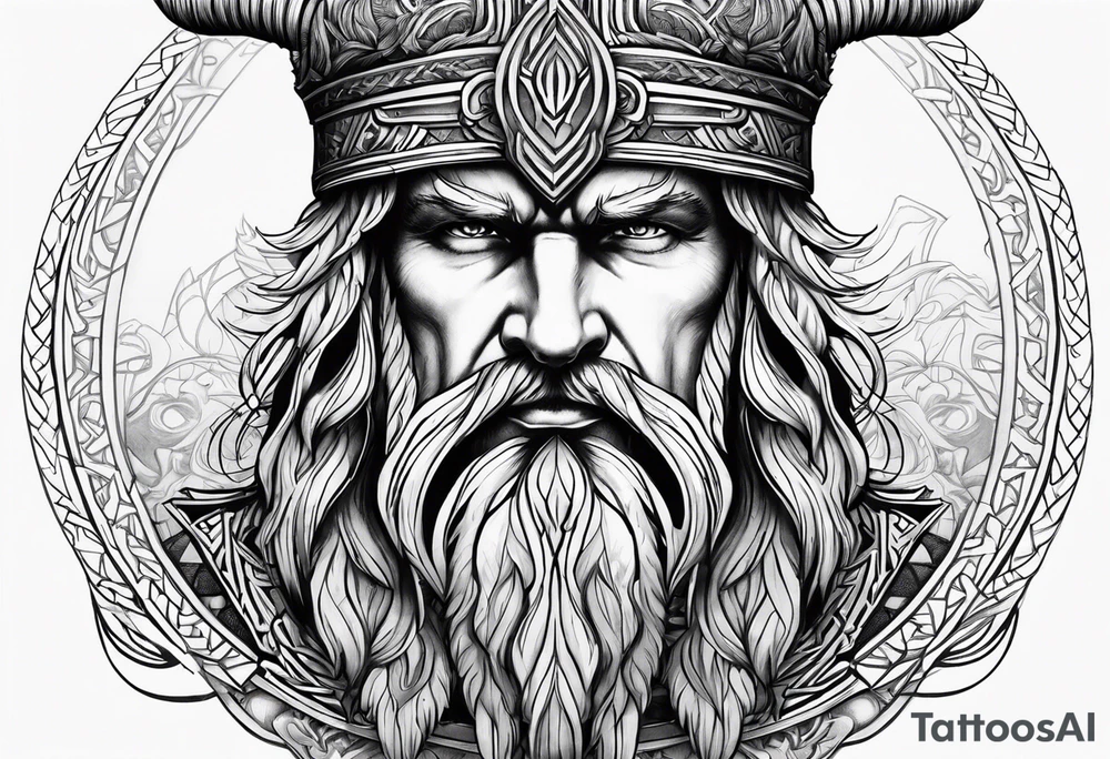 odin face tattoo idea