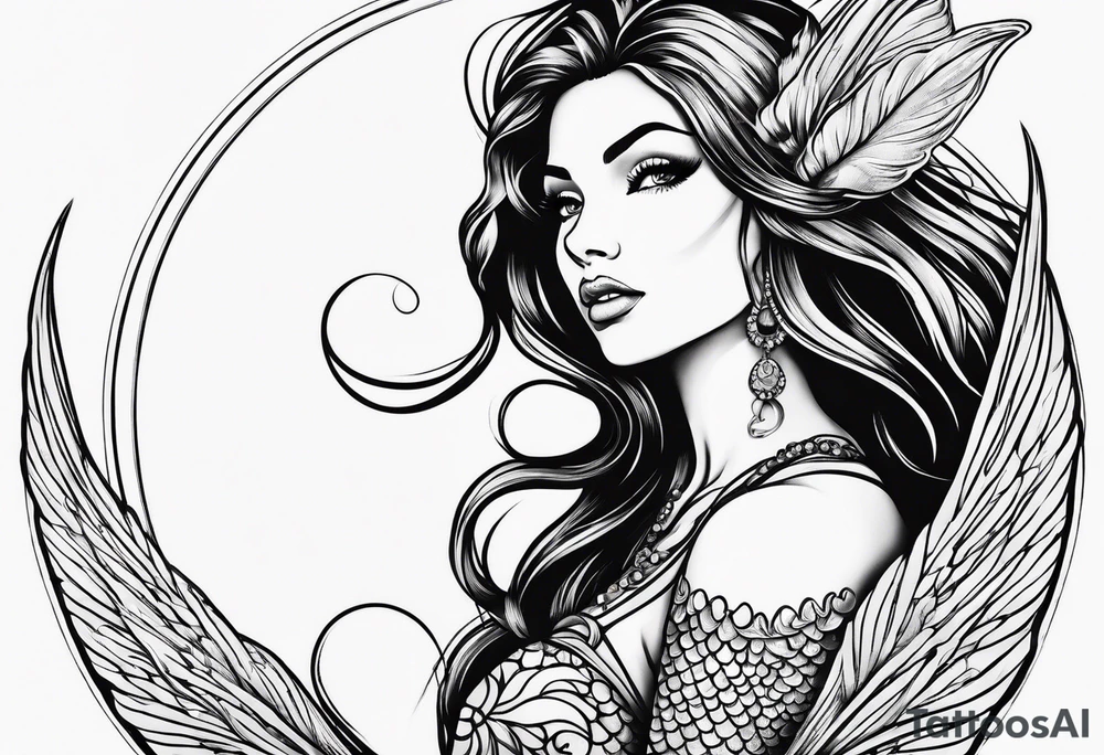 Sexy mermaid tattoo idea