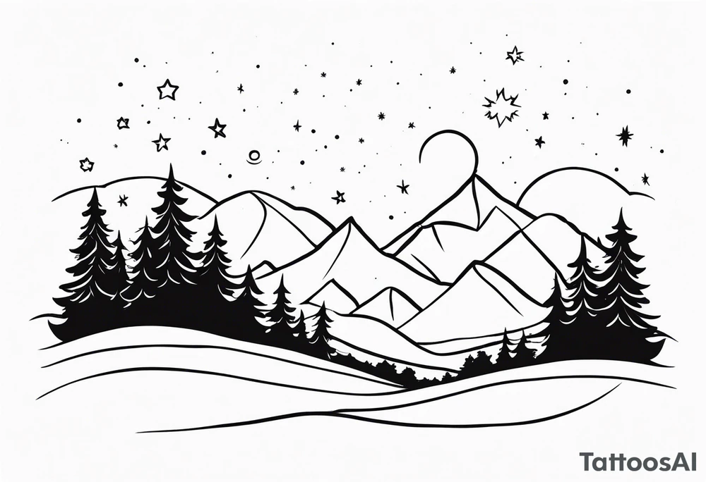 Winter night sky tattoo idea