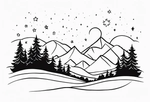 Winter night sky tattoo idea