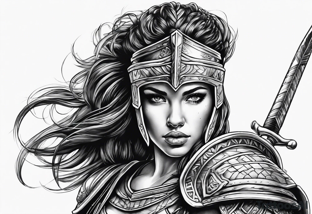 Female gladiator tattoo idea