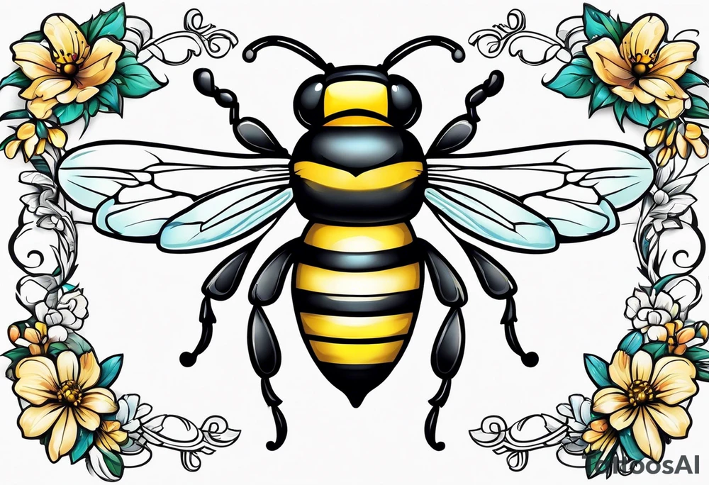 Cute bumble bee tattoo idea