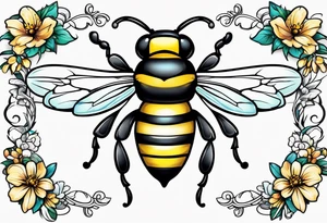 Cute bumble bee tattoo idea