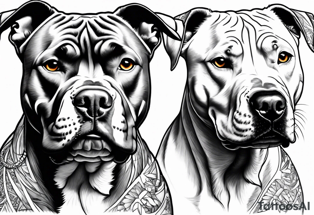 Angry ame4ican pitbull terier, lightning bolts tattoo idea