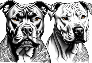 Angry ame4ican pitbull terier, lightning bolts tattoo idea