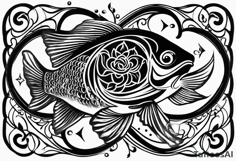 Infinity symbol with fish tattoo idea