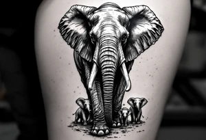 Elephant family tattoo idea