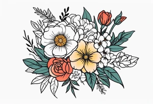 Traditional flower arrangements tattoo idea