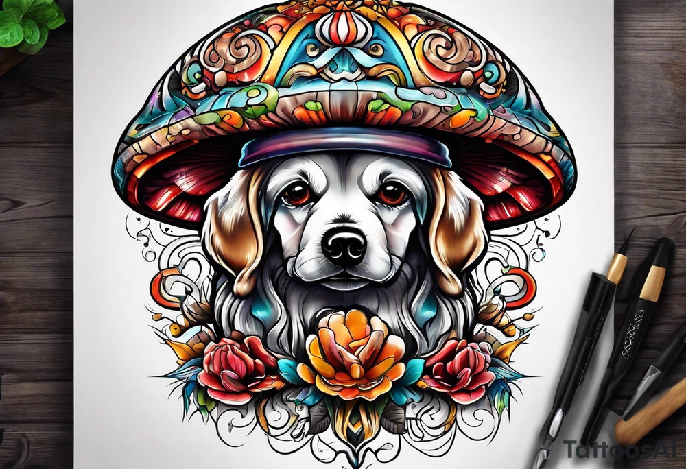 Mushroom dawg tattoo idea