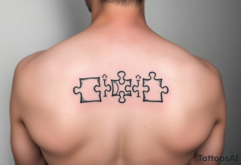 Puzzle pieces of a blended family of 6 tattoo idea