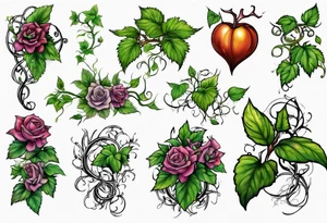 Plant powered with growing vines tattoo idea