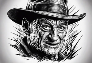 Realistic horror movie Freddy Krueger tattoo idea