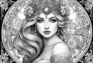 Russian folklore based white swan princess not detailed tattoo idea