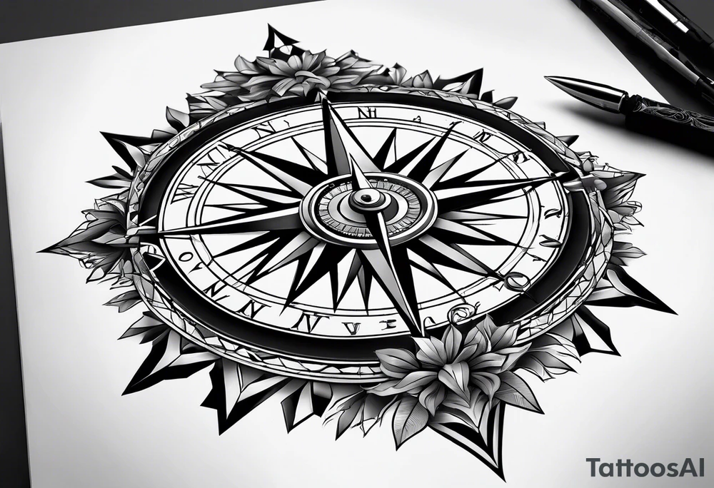 Compass on world tattoo idea