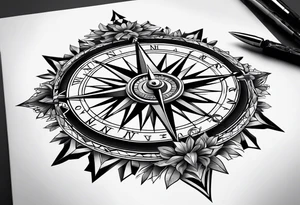 Compass on world tattoo idea
