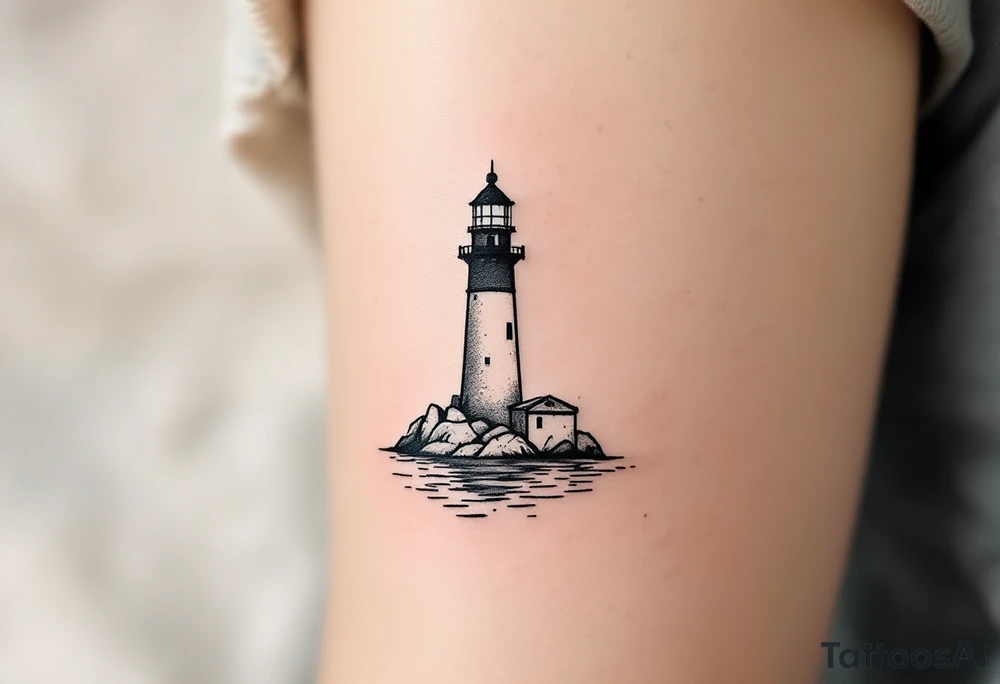 Half a lighthouse tattoo idea