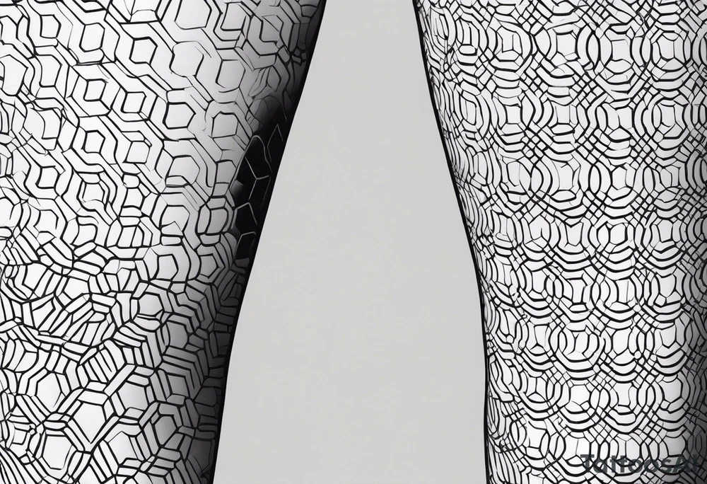 pattern geometric full male leg sleeve tile honeycomb tattoo idea