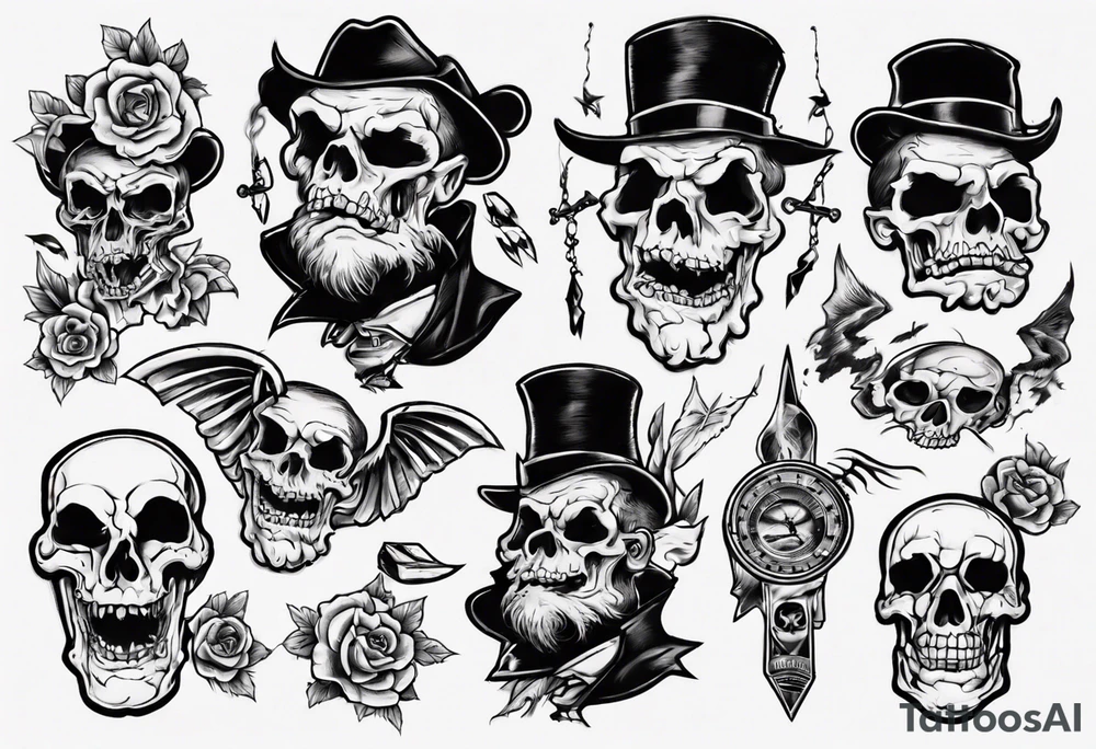 Old school without skulls in the style of Norman Collins tattoo idea