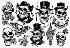 Old school without skulls in the style of Norman Collins tattoo idea