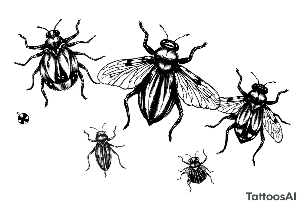 Cute bugs tattoo idea