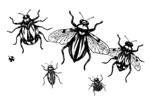 Cute bugs tattoo idea