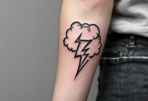 Thunderstorms with music symbol tattoo idea