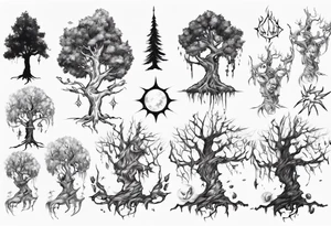 Dying night elf tree tattoo idea