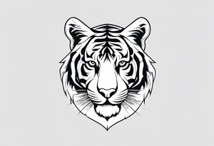 Memorial piece including a tiger on forearm. Very minimalist design.
Make a place for lettering on top and bottom tattoo idea