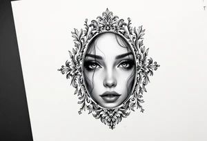 Goth mirror frame tattoo idea