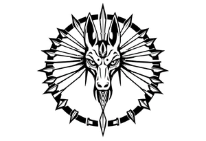 the pharaoh hound with rays coming out of it tattoo idea