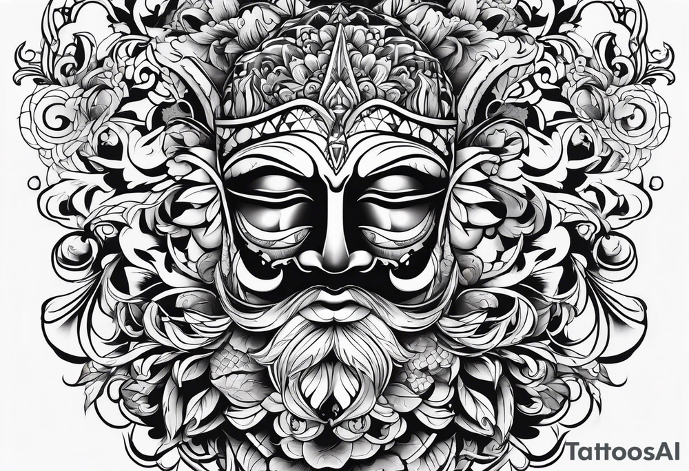 discipline and consistency surrounded by a face tattoo idea