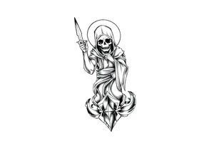 Death tarot card half sleeve tattoo idea