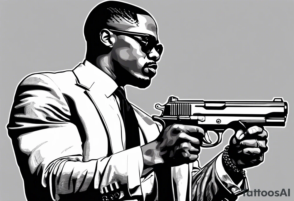 black history , malcom x with a gun , black panthers tattoo idea
