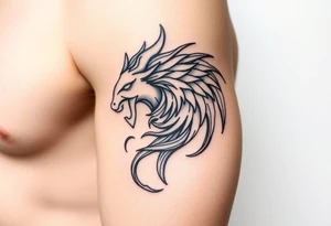 Tribal greek mythology themed tattoo idea