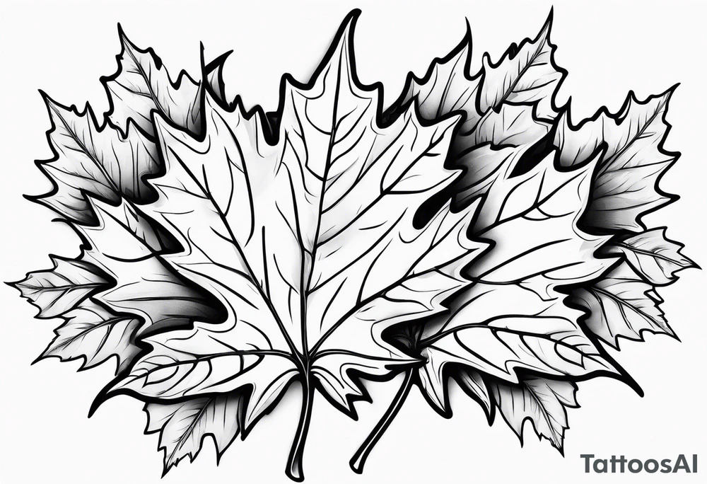 three falling maple leafs tattoo idea
