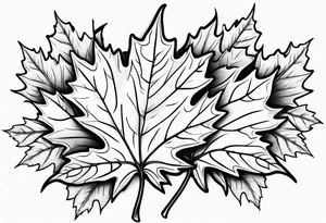 three falling maple leafs tattoo idea