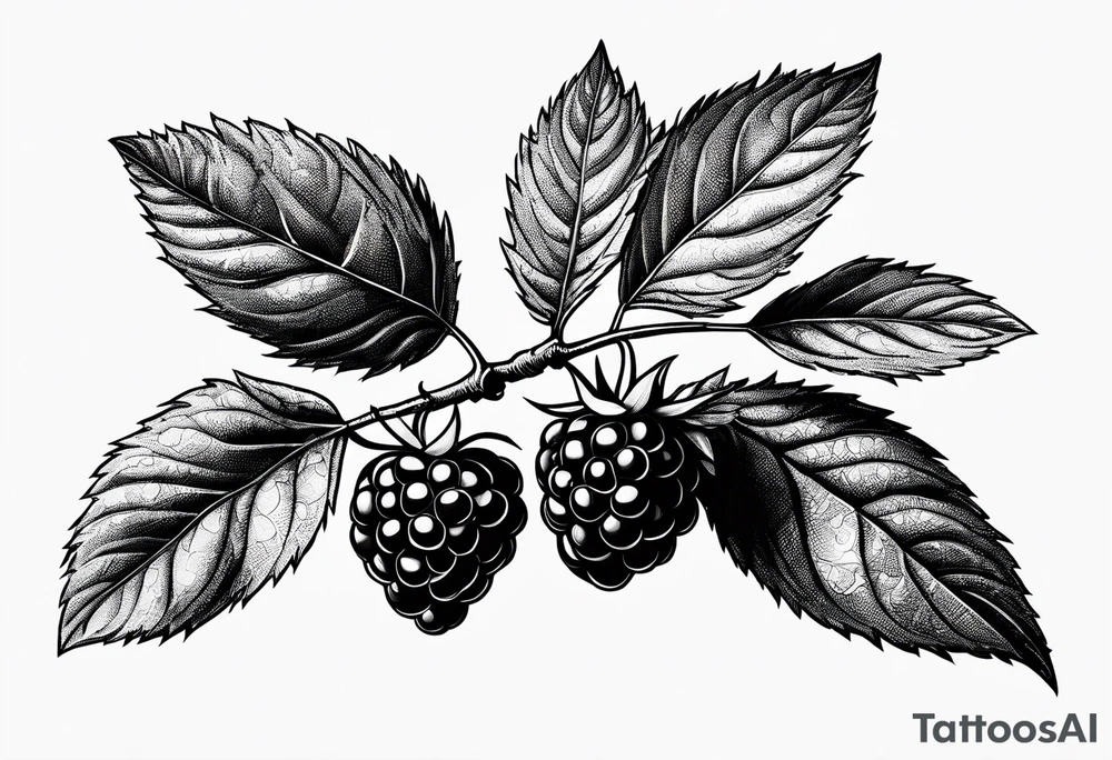 a raspberry branch that has a masculine look to it. tattoo idea