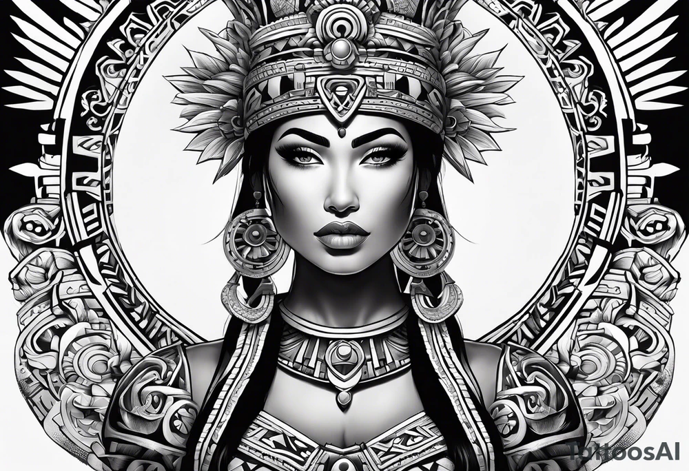 Aztec princess, ollin symbol tattoo idea