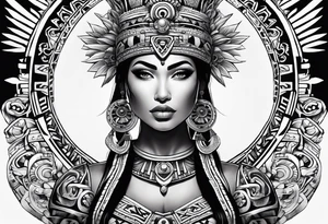 Aztec princess, ollin symbol tattoo idea
