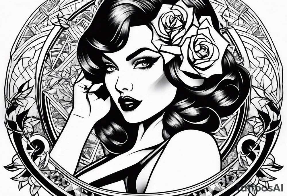 pinup girl tattoo idea