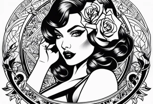 pinup girl tattoo idea