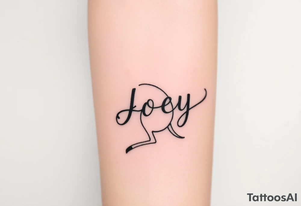 The name Joey in a Kangeroo tattoo idea