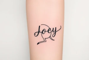 The name Joey in a Kangeroo tattoo idea